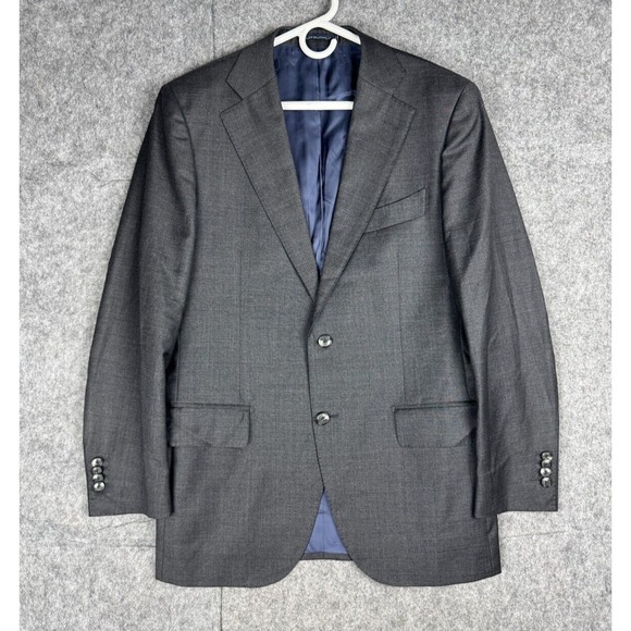 SuitSupply Blazer Jacket Men's 40 Gray SLIM Lazio Single Breasted Super 110 Wool